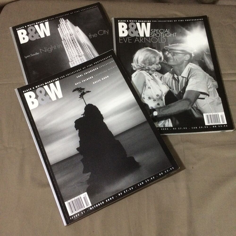 B&W Black and White Photography Magazine Lot of 3 Issues 2002 2003 Eve Arnold